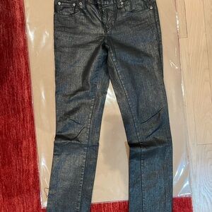 Ralph Lauren Black Label Metallic Charcoal Skinny Jeans